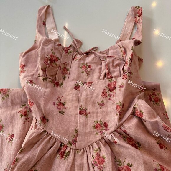 Reformation Balia Linen Dress in TeaTime - Picture 9 of 13